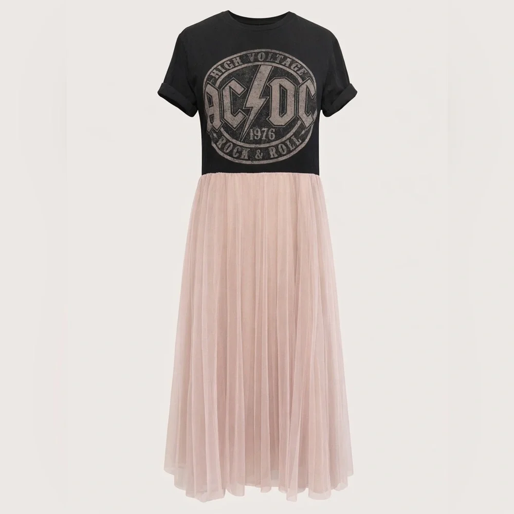 AC/DC Edition! Band Tee to maxi! Repurposed. 🎸The Remix Collection 🥁 - Picture 1 of 7